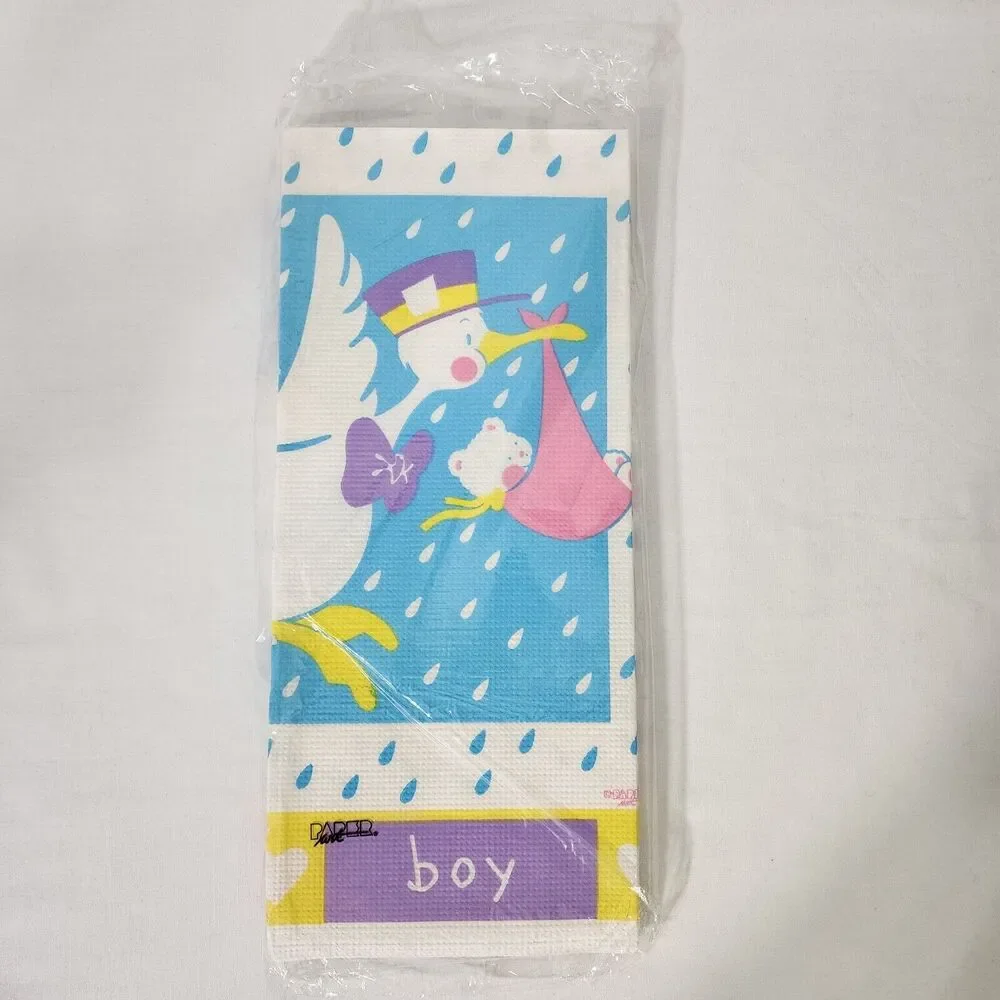 Vintage Paper Art Extra Large Table Cover Baby Shower 54x102
